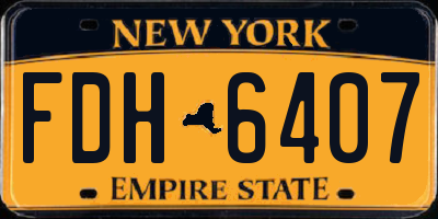 NY license plate FDH6407