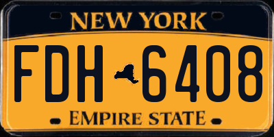 NY license plate FDH6408