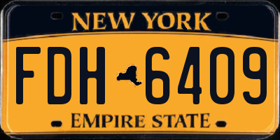 NY license plate FDH6409