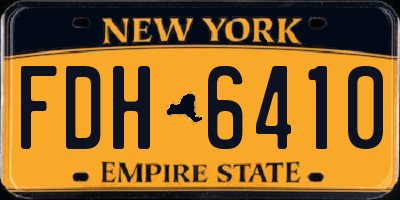 NY license plate FDH6410