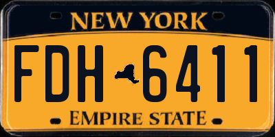 NY license plate FDH6411