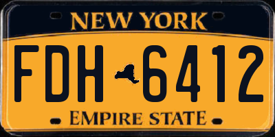 NY license plate FDH6412