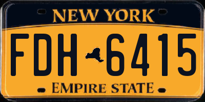NY license plate FDH6415