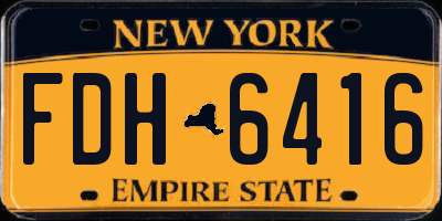 NY license plate FDH6416