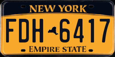 NY license plate FDH6417