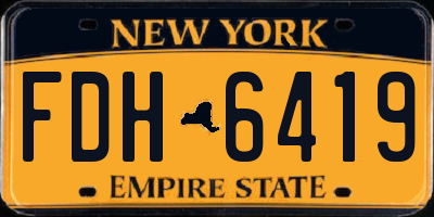 NY license plate FDH6419