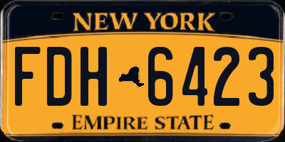 NY license plate FDH6423