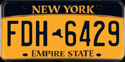 NY license plate FDH6429