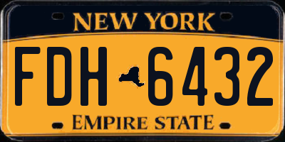 NY license plate FDH6432