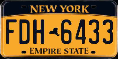 NY license plate FDH6433