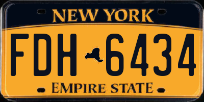 NY license plate FDH6434