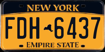 NY license plate FDH6437