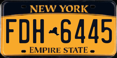 NY license plate FDH6445