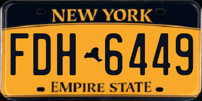 NY license plate FDH6449