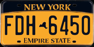 NY license plate FDH6450