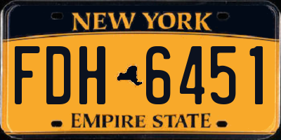 NY license plate FDH6451