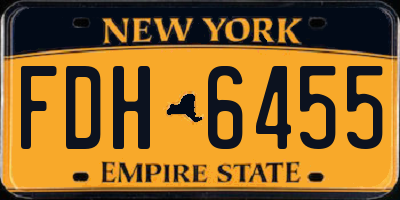 NY license plate FDH6455