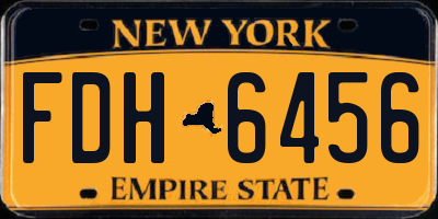 NY license plate FDH6456