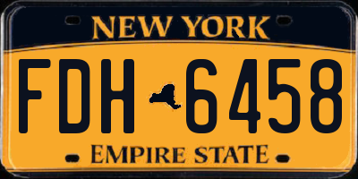 NY license plate FDH6458