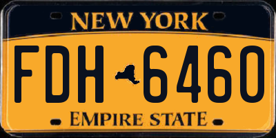 NY license plate FDH6460