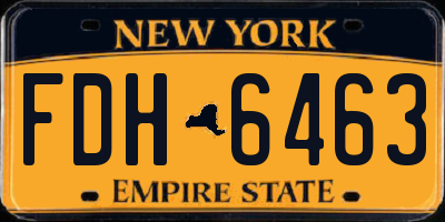 NY license plate FDH6463