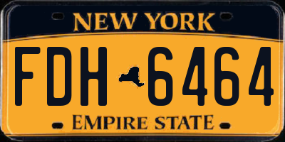 NY license plate FDH6464