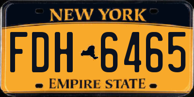 NY license plate FDH6465