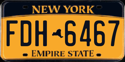 NY license plate FDH6467