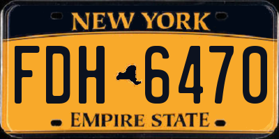 NY license plate FDH6470