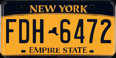 NY license plate FDH6472