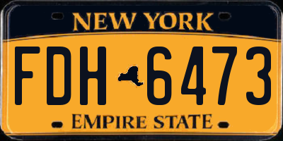 NY license plate FDH6473