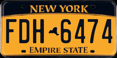 NY license plate FDH6474