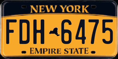 NY license plate FDH6475