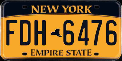 NY license plate FDH6476