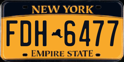 NY license plate FDH6477