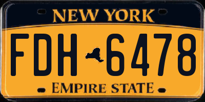 NY license plate FDH6478
