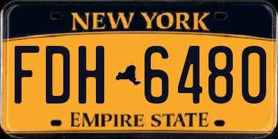 NY license plate FDH6480
