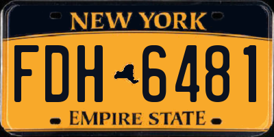 NY license plate FDH6481