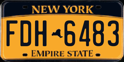 NY license plate FDH6483
