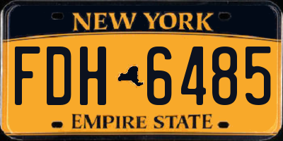 NY license plate FDH6485