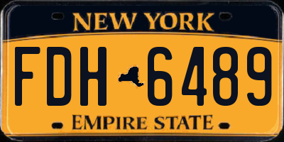 NY license plate FDH6489