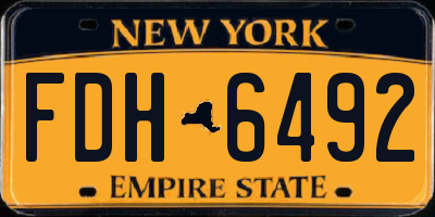 NY license plate FDH6492