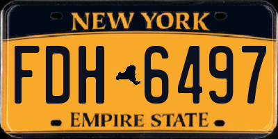 NY license plate FDH6497