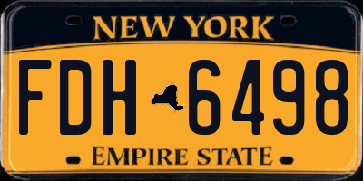 NY license plate FDH6498