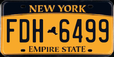NY license plate FDH6499