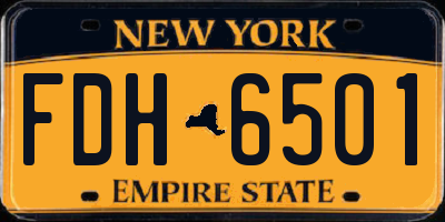 NY license plate FDH6501