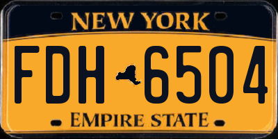 NY license plate FDH6504