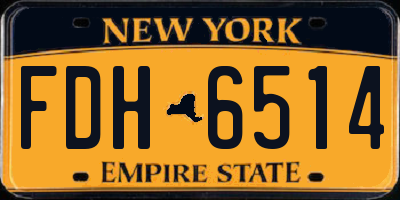 NY license plate FDH6514