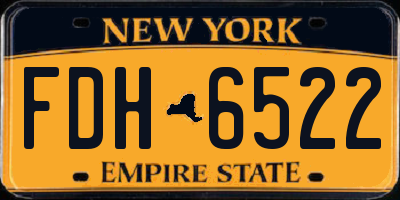 NY license plate FDH6522