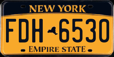 NY license plate FDH6530